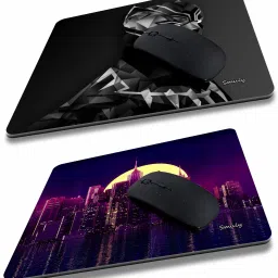 SMULY BLACK PANTHER COMBO & CITY MOON Non-Slip I Am Capable of Amazing Things, Motivational Quotes Printed Mouse Pad for Gaming Computer, Laptop, PC Mouse Pad (Multicolor) Mousepad-25