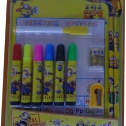 Minions Stationary items with practice board and marker (12 items/pack) School Set-image-43