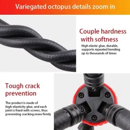 POZUB Hot Selling Professional Octopus Tripod with Universal Mobile Holder + Dustproof Bag For Carrying with 360 Degree Detachable Ball Head and Waterproof Extra Thick & Strong with Heavy Duty Mobile Holder Foldable Flexible Tripod gorilla tripod Stand for Vlogging Streaming Photography Compatible With All Smartphones, Action Cameras, and DSLR Camera Tripod Binoculars, spotting scope, in Stabilizer, in Gimbal Video Camera Tripod, Monopod, Monopod Kit, Tripod Ball Head, Tripod Bracket, Tripod Clamp, Tripod Kit image 2