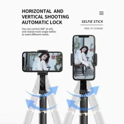 Jaggo Lal Smooth rotation Q08 black Gimbal 3 Axis Gimbal for Mobile, Camera image 2