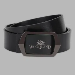 woodland Men Casual Black Genuine Leather Belt-picture-3