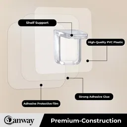 canway 6 Pieces L shape shelf clamp Adhesive Support Shelf Bracket Non-Perforated Wardrobe Partition Layer Fixed Paste Hook Shelf Support Bracket Adhesive Pegs Closet Cabinet Layered Partition Angle Support Clips Hook 6 image 3