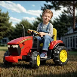 Kids Ride On Tractor 12V Battery operated Electric Tractor with Trolly For Kids Rideons & Wagons Battery Operated Ride On-image-91