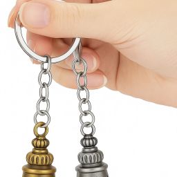 Pack of 2 Guardian Blessing Bell Keychain for Bike, Car & Home (Golden & Silver) Key Chain-34