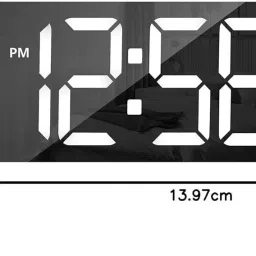 calldrishe Digital White, Green, Digital Wall Clock Alarm LED Large Display with Date Clock image 2