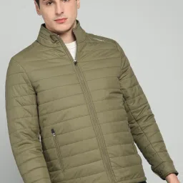 Men Solid Quilted Jacket-image-1
