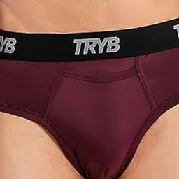 TRYB Men Mid-Rise Anti Microbial Basic Brief  TRYB-Brief-Wine-S image 4