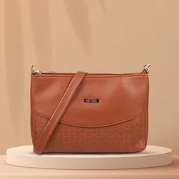 Metro Tan PU Swagger Sling Bag-54