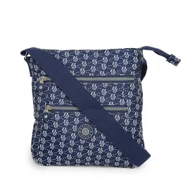 BAOMI Blue & White Printed Nylon Messenger Bag-26