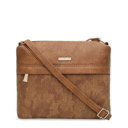 Fastrack Tan Brown Textured Sling Bag-image-4