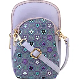 Spice Art Mauve Printed PU Structured Sling Bag-3
