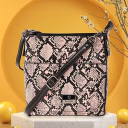 Caprese Animal Printed Structured Sling Bag-11