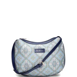 AQUATAN Ethnic Motifs Printed Structured Canvas and Vegan Leather Sling Bag-9