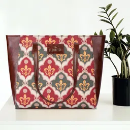 THE CLOWNFISH Floral Printed Structured Tote Bag-8