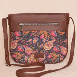 ZOUK Multicoloured Floral Printed Structured Sling Bag-17