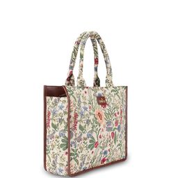 THE CLOWNFISH Floral Printed Structured Handheld Bag With 14 inch For Laptop-image-3