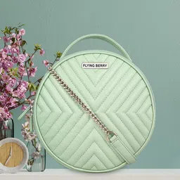 FLYING BERRY Green Textured Sling Bag-56
