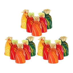 Kuber Industries Assorted Printed Bucket Potli Bag With Drawstring Set of 15-8
