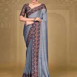 Anouk Printed Border Pure Chiffon Saree-image-53