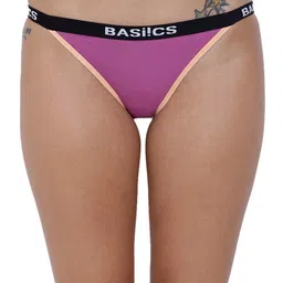 BASIICS by La Intimo Women Low-Rise Thong Briefs BCPBR09-Purple-image-60