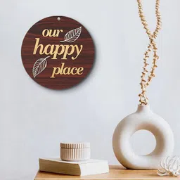 DULI Gold Our Happy Place Design MDF Wood Wall Hanging Decor-16