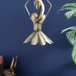 Golden Peacock Gold-Toned Dancing Doll Wall Hanging Decor-10