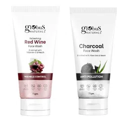 Globus naturals 2-Pcs Charcoal & Red Wine Face Wash - 75g Each-22