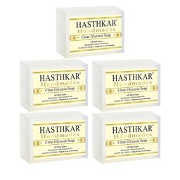 Hasthkar Handmades Set of 5 Clear Glycerin Soaps with Rose Water & Coconut Oil - 125g each-22