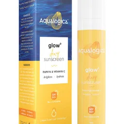 Aqualogica Set of 2 Glow+ SPF50 Dewy Sunscreen with Vitamin C & Papaya - 50 g each image 4