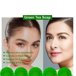 GROOVY Set Of 10 Pistachio Power Green Tea Soaps - 100 g Each image 3