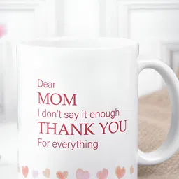 fnp White & Red Text or Slogans Printed Ceramic Glossy Mug 325ml-12