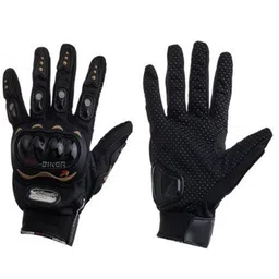 BAESD Men Probiker Textured Leather Riding Gloves-22