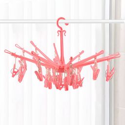 Kuber Industries Pink 24Pieces  Clips Cloth Drying Hanger-31
