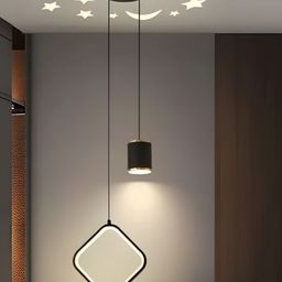 SHRI MAHAL ANTIQUES Black & Gold Toned Metal Contemporary Ceiling Lamp-image-36