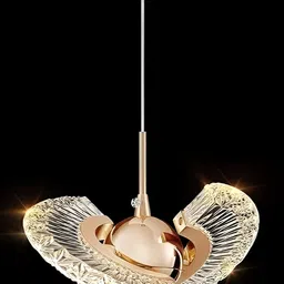 SHRI MAHAL ANTIQUES Gold Toned & Transparent Textured Metal Contemporary Ceiling Lamp-picture-53
