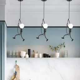 BrightLyt Black Contemporary Abstract Shaped Ceiling Lamp-53