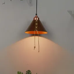 Fos Lighting Brown & Yellow Textured Ceiling Lamp-10