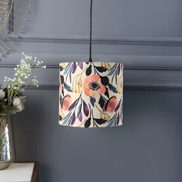BTR CRAFTS White & Green Floral Printed Cylindrical Shaped Contemporary Ceiling Lamp-18