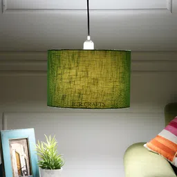 BTR CRAFTS Green Textured Cylindrical Ceiling Lamp-picture-58