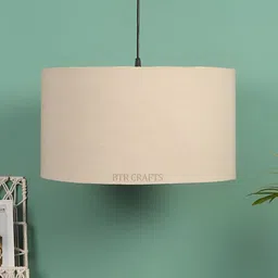 BTR CRAFTS Beige Textured Cylindrical Shaped Contemporary Ceiling Lamp-23