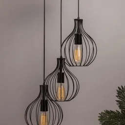 Homesake Black Textured Handcrafted Wall or Ceiling Lamp-image-77