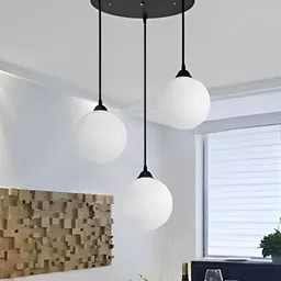 Areezo Black & Blue Spherical Metal Ceiling Lamp-image-92