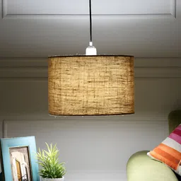 BTR CRAFTS Beige Textured Cylindrical shaped Contemporary Ceiling Lamp-28