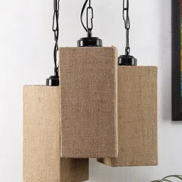 Devansh Black & Beige Solid Triple Square Cluster Light image 5