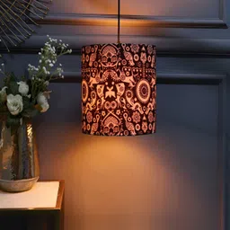 BTR CRAFTS Black Printed Cylindrical Shaped Contemporary Ceiling Lamp-image-39