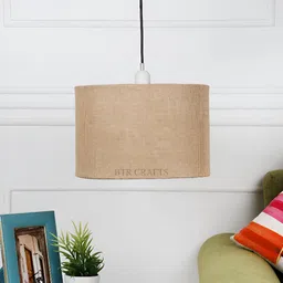 BTR CRAFTS Beige Textured Cylindrical Shaped Contemporary Ceiling Lamp-33