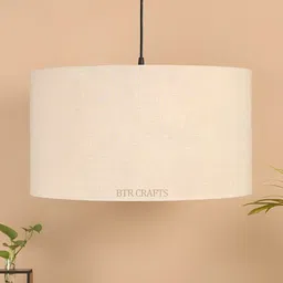 BTR CRAFTS Beige Textured Cylindrical Shaped Contemporary Ceiling Lamp-31