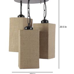 Devansh Black & Beige Solid Triple Square Cluster Light image 3
