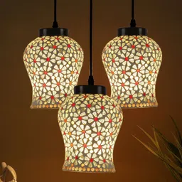 Devansh White & Grey Printed Cluster Ceiling Lamps-image-5