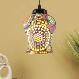 Devansh White & Red Printed Cluster Ceiling Lamp image 5